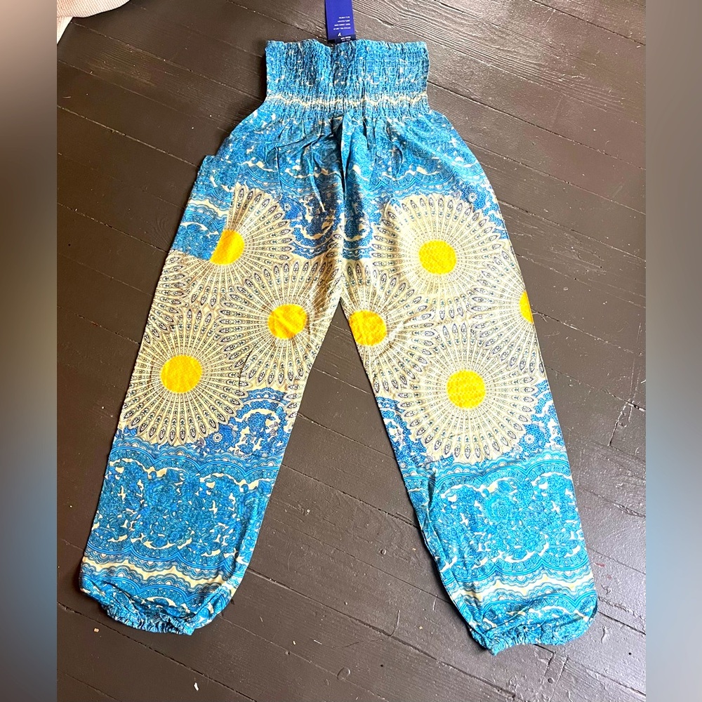 Sunflower harem pants yellow/blue osfa